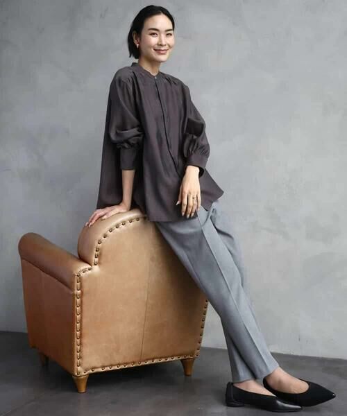 MICHEL KLEIN / ミッシェルクラン シャツ・ブラウス | シアーAラインブラウス | 詳細12