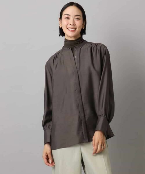 MICHEL KLEIN / ミッシェルクラン シャツ・ブラウス | シアーAラインブラウス | 詳細13