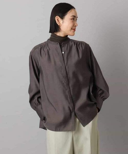 MICHEL KLEIN / ミッシェルクラン シャツ・ブラウス | シアーAラインブラウス | 詳細14