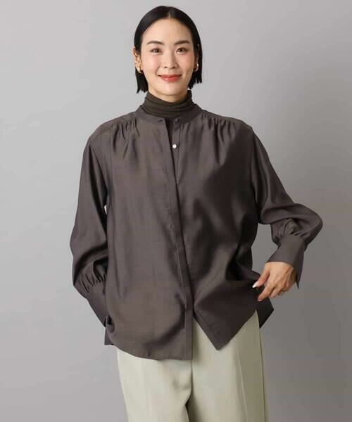 MICHEL KLEIN / ミッシェルクラン シャツ・ブラウス | シアーAラインブラウス | 詳細15