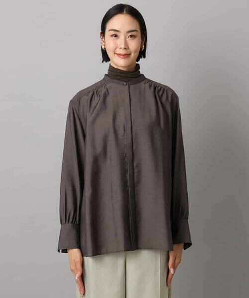 MICHEL KLEIN / ミッシェルクラン シャツ・ブラウス | シアーAラインブラウス | 詳細21