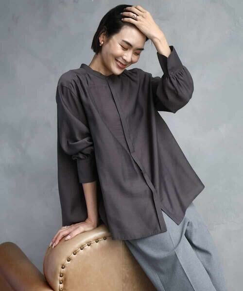 MICHEL KLEIN / ミッシェルクラン シャツ・ブラウス | シアーAラインブラウス | 詳細7