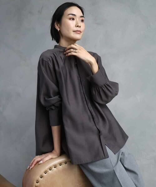 MICHEL KLEIN / ミッシェルクラン シャツ・ブラウス | シアーAラインブラウス | 詳細8