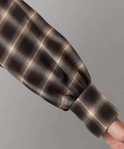 MICHEL KLEIN / ミッシェルクラン ロング・マキシ丈ワンピース | バンドカラーチェックシャツワンピース | 詳細21