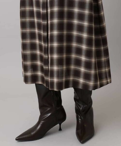 MICHEL KLEIN / ミッシェルクラン ロング・マキシ丈ワンピース | バンドカラーチェックシャツワンピース | 詳細22