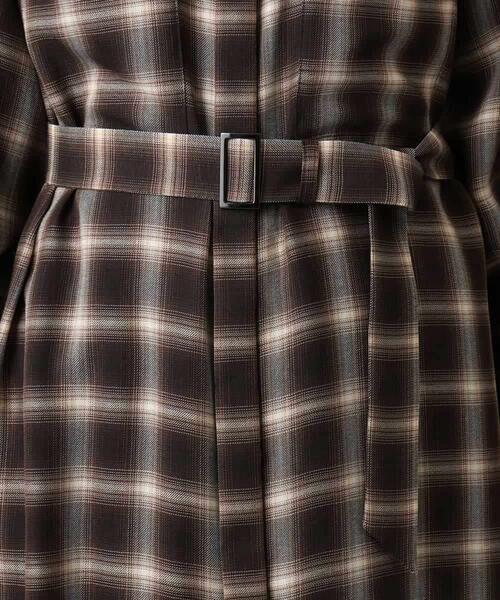 MICHEL KLEIN / ミッシェルクラン ロング・マキシ丈ワンピース | バンドカラーチェックシャツワンピース | 詳細23