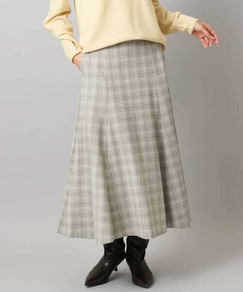 MICHEL KLEIN / ミッシェルクラン ロング・マキシ丈スカート | 2WAYストレッチチェックフレアースカート | 詳細10