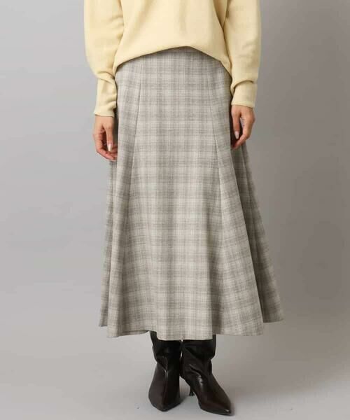 MICHEL KLEIN / ミッシェルクラン ロング・マキシ丈スカート | 2WAYストレッチチェックフレアースカート | 詳細11