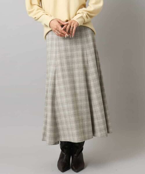 MICHEL KLEIN / ミッシェルクラン ロング・マキシ丈スカート | 2WAYストレッチチェックフレアースカート | 詳細12