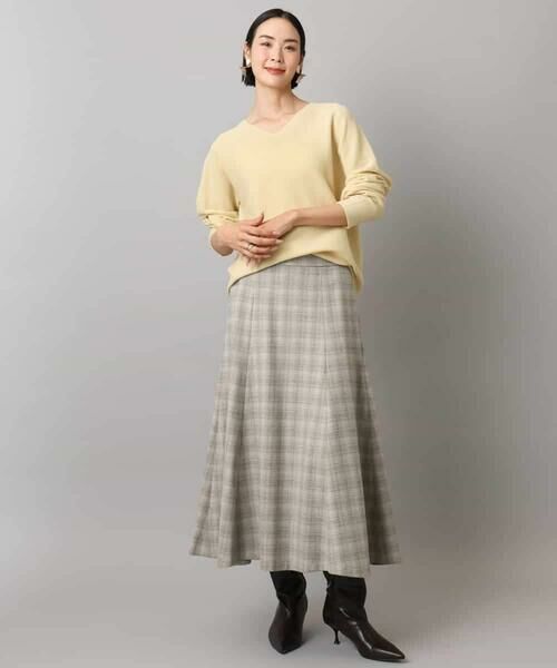 MICHEL KLEIN / ミッシェルクラン ロング・マキシ丈スカート | 2WAYストレッチチェックフレアースカート | 詳細13