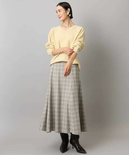 MICHEL KLEIN / ミッシェルクラン ロング・マキシ丈スカート | 2WAYストレッチチェックフレアースカート | 詳細14