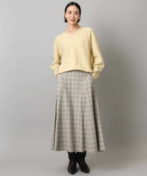 MICHEL KLEIN / ミッシェルクラン ロング・マキシ丈スカート | 2WAYストレッチチェックフレアースカート | 詳細15