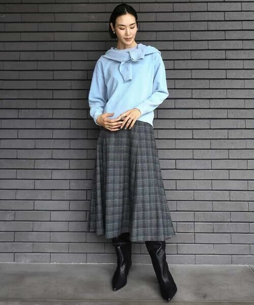 MICHEL KLEIN / ミッシェルクラン ロング・マキシ丈スカート | 2WAYストレッチチェックフレアースカート | 詳細21
