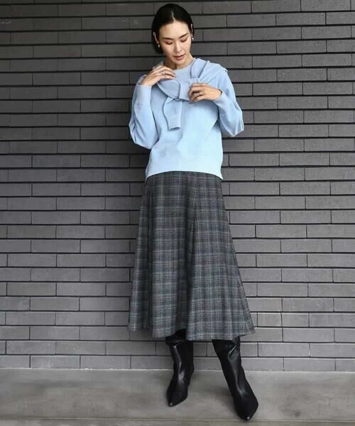 MICHEL KLEIN / ミッシェルクラン ロング・マキシ丈スカート | 2WAYストレッチチェックフレアースカート | 詳細22