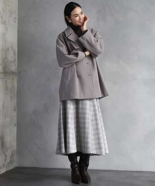 MICHEL KLEIN / ミッシェルクラン ロング・マキシ丈スカート | 2WAYストレッチチェックフレアースカート | 詳細9