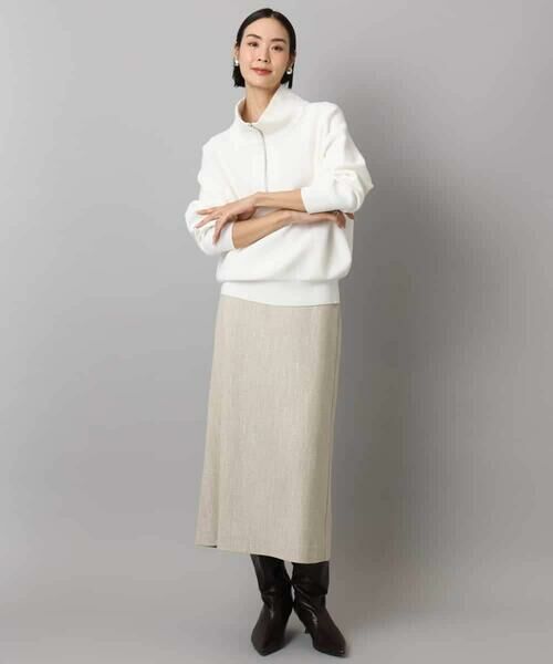 MICHEL KLEIN / ミッシェルクラン ロング・マキシ丈スカート | ミックスヘリンボーンスカート | 詳細10