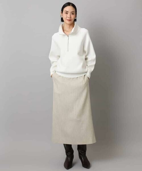 MICHEL KLEIN / ミッシェルクラン ロング・マキシ丈スカート | ミックスヘリンボーンスカート | 詳細13