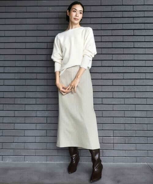 MICHEL KLEIN / ミッシェルクラン ロング・マキシ丈スカート | ミックスヘリンボーンスカート | 詳細17