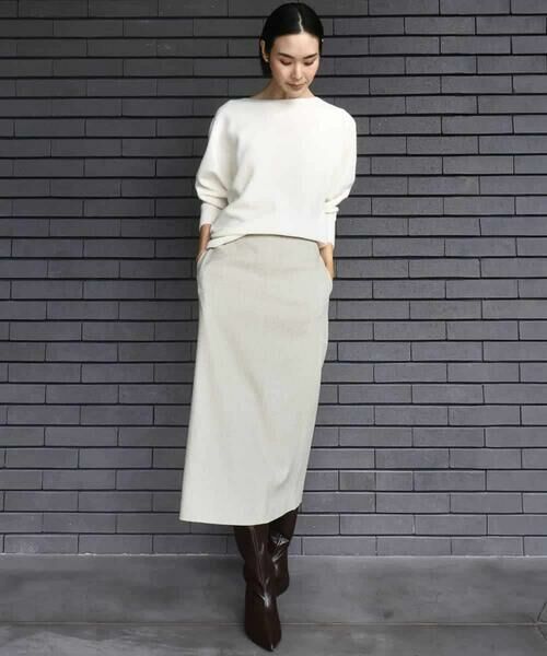 MICHEL KLEIN / ミッシェルクラン ロング・マキシ丈スカート | ミックスヘリンボーンスカート | 詳細18