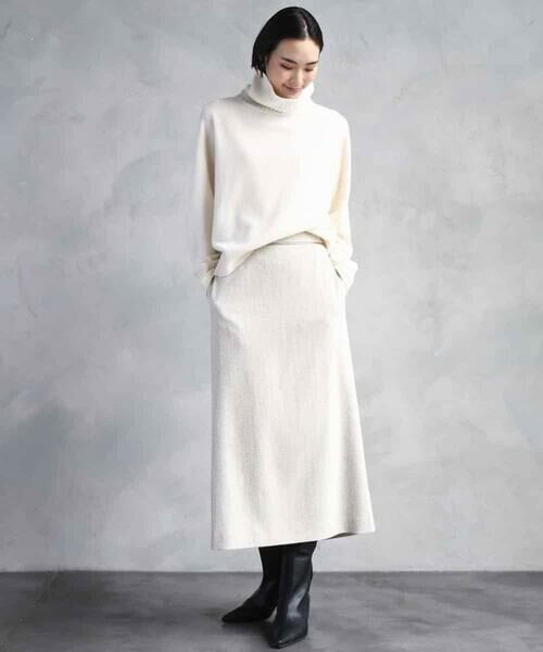 MICHEL KLEIN / ミッシェルクラン ロング・マキシ丈スカート | ミックスヘリンボーンスカート | 詳細19