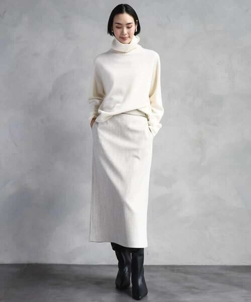 MICHEL KLEIN / ミッシェルクラン ロング・マキシ丈スカート | ミックスヘリンボーンスカート | 詳細20