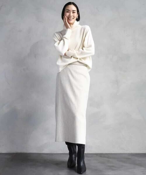 MICHEL KLEIN / ミッシェルクラン ロング・マキシ丈スカート | ミックスヘリンボーンスカート | 詳細21