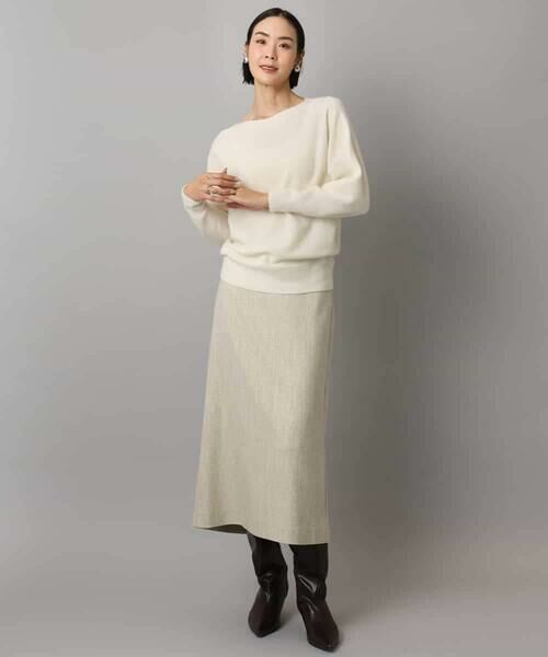 MICHEL KLEIN / ミッシェルクラン ロング・マキシ丈スカート | ミックスヘリンボーンスカート | 詳細3