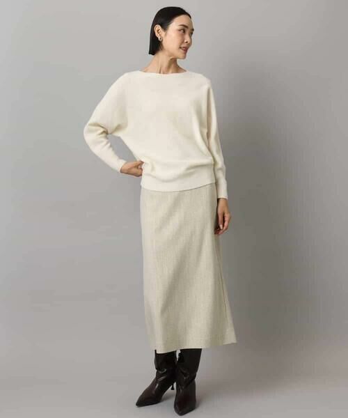 MICHEL KLEIN / ミッシェルクラン ロング・マキシ丈スカート | ミックスヘリンボーンスカート | 詳細4