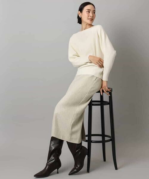 MICHEL KLEIN / ミッシェルクラン ロング・マキシ丈スカート | ミックスヘリンボーンスカート | 詳細7