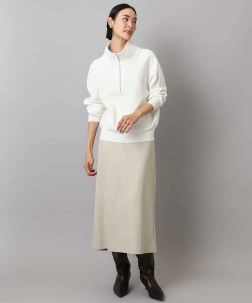 MICHEL KLEIN / ミッシェルクラン ロング・マキシ丈スカート | ミックスヘリンボーンスカート | 詳細8