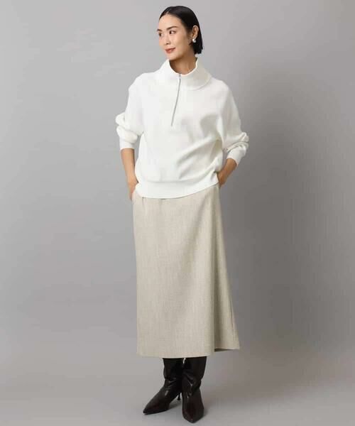 MICHEL KLEIN / ミッシェルクラン ロング・マキシ丈スカート | ミックスヘリンボーンスカート | 詳細9