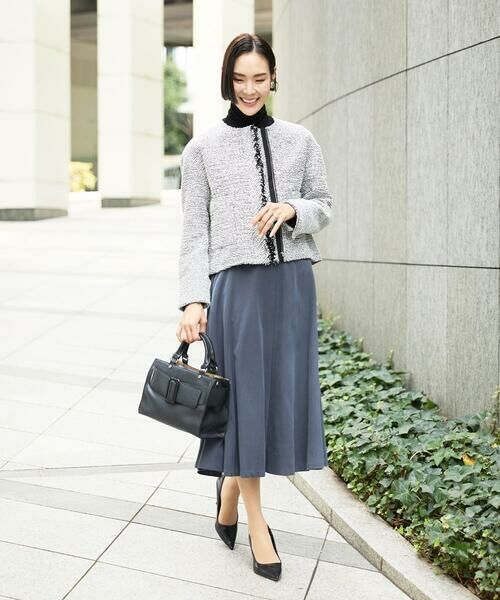 MICHEL KLEIN / ミッシェルクラン ロング・マキシ丈スカート | ヴィンテージツイルフレアースカート | 詳細3