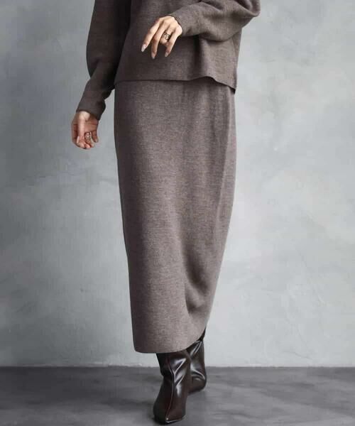 MICHEL KLEIN / ミッシェルクラン ロング・マキシ丈スカート | [セットアップ対応]ニットナロースカート | 詳細17