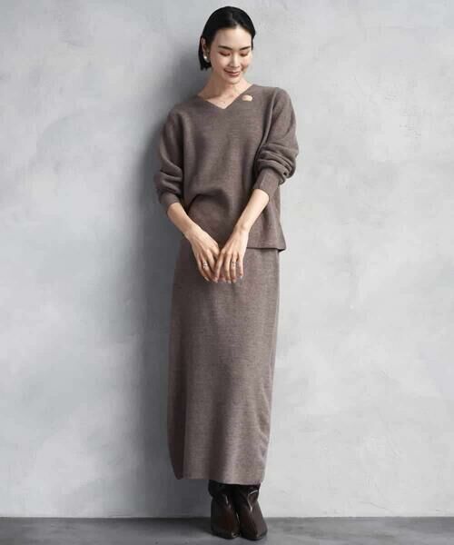 MICHEL KLEIN / ミッシェルクラン ロング・マキシ丈スカート | [セットアップ対応]ニットナロースカート | 詳細20