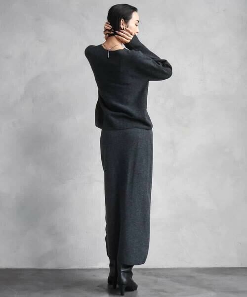 MICHEL KLEIN / ミッシェルクラン ロング・マキシ丈スカート | [セットアップ対応]ニットナロースカート | 詳細5