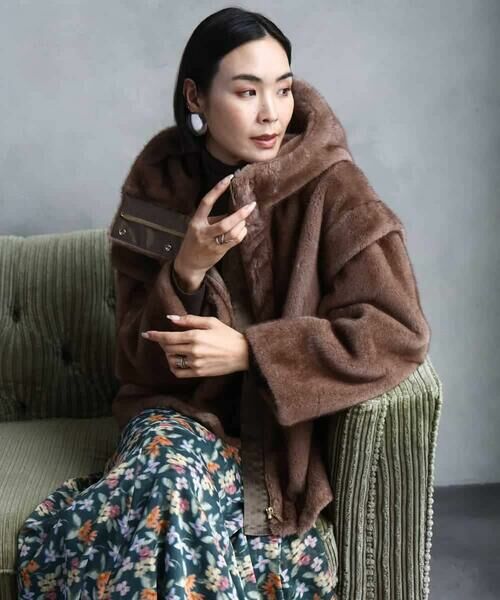 MICHEL KLEIN / ミッシェルクラン その他アウター | ［2WAY］エコファーブルゾン | 詳細12