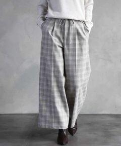 MICHEL KLEIN / ミッシェルクラン その他パンツ | 2WAYストレッチチェックワイドパンツ