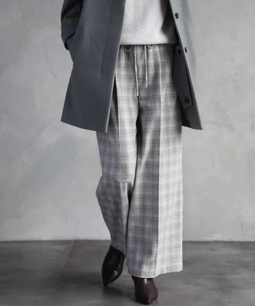 MICHEL KLEIN / ミッシェルクラン その他パンツ | 2WAYストレッチチェックワイドパンツ | 詳細15