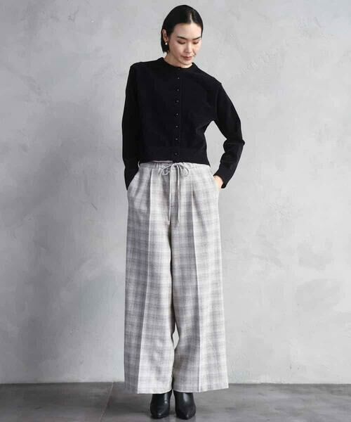 MICHEL KLEIN / ミッシェルクラン その他パンツ | 2WAYストレッチチェックワイドパンツ | 詳細19