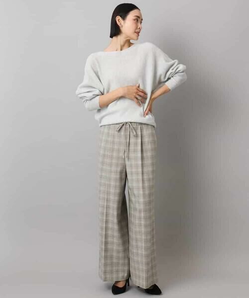 MICHEL KLEIN / ミッシェルクラン その他パンツ | 2WAYストレッチチェックワイドパンツ | 詳細30