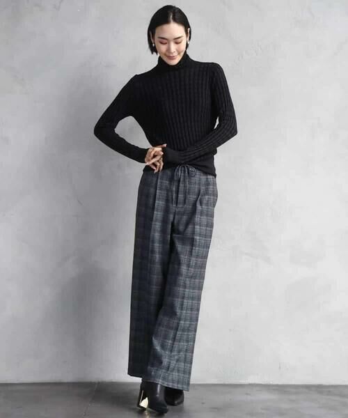 MICHEL KLEIN / ミッシェルクラン その他パンツ | 2WAYストレッチチェックワイドパンツ | 詳細4