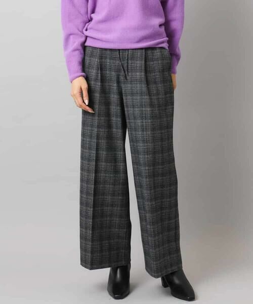 MICHEL KLEIN / ミッシェルクラン その他パンツ | 2WAYストレッチチェックワイドパンツ | 詳細5