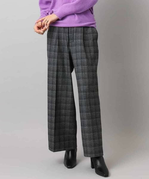 MICHEL KLEIN / ミッシェルクラン その他パンツ | 2WAYストレッチチェックワイドパンツ | 詳細6