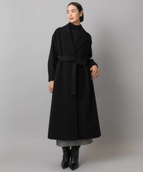 MICHEL KLEIN/ミッシェルクラン ロングチェスターコート ブラック M MICHEL KLEIN/ミッシェルクラン ロングチェスターコート ブラック M