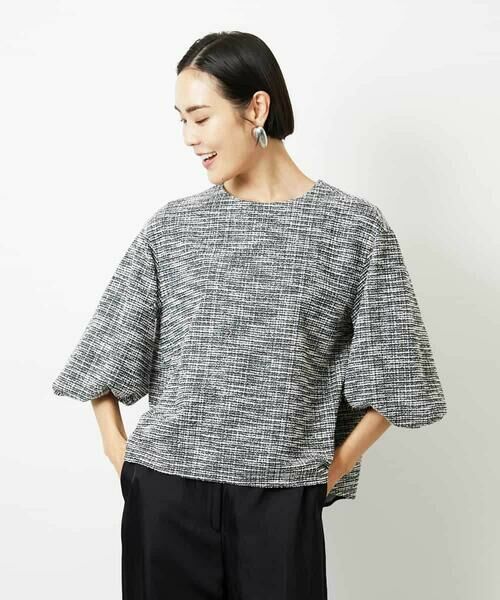 MICHEL KLEIN / ミッシェルクラン シャツ・ブラウス | ツィードライクプルオーバー | 詳細1