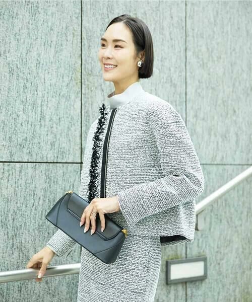 MICHEL KLEIN / ミッシェルクラン セットアップ | [セットアップ対応]ファンシーツイードショートジャケット | 詳細1