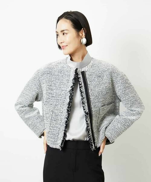 MICHEL KLEIN / ミッシェルクラン セットアップ | [セットアップ対応]ファンシーツイードショートジャケット | 詳細14