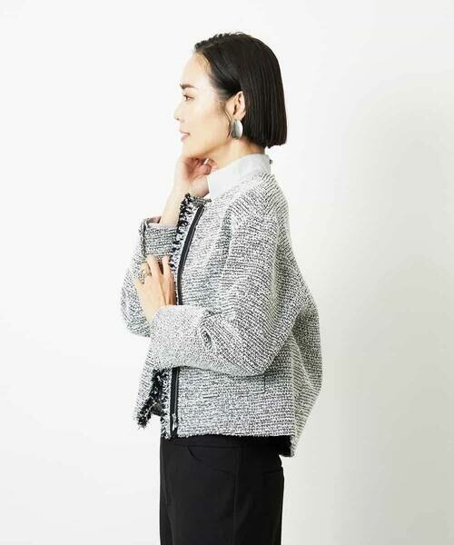 MICHEL KLEIN / ミッシェルクラン セットアップ | [セットアップ対応]ファンシーツイードショートジャケット | 詳細15