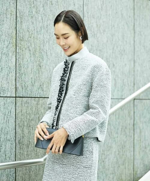 MICHEL KLEIN / ミッシェルクラン セットアップ | [セットアップ対応]ファンシーツイードショートジャケット | 詳細2