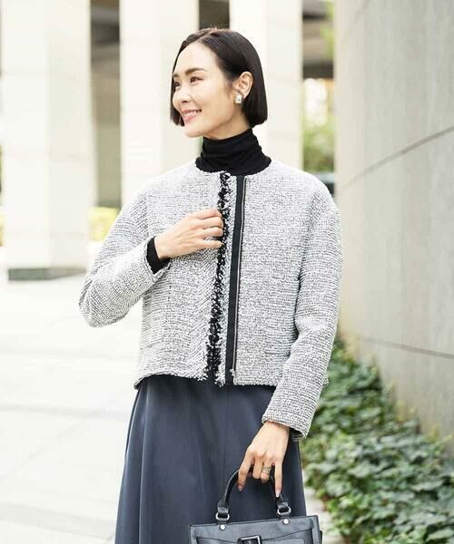 MICHEL KLEIN / ミッシェルクラン セットアップ | [セットアップ対応]ファンシーツイードショートジャケット | 詳細7